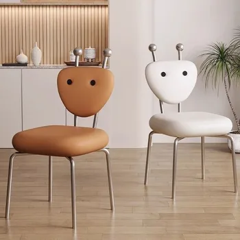 Italian Style Creative Ant Face Backrest Makeup Chair High-end Dressing and Western Synthetic Leather Dining Chair