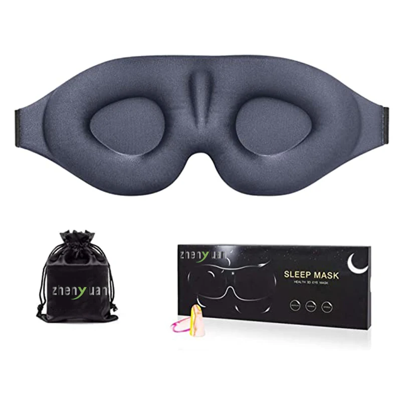 Customized Travel Sleeping Mask zero Pressure 3D Design Comfortable Eye Mask Portable Adjustable Rest and Relax