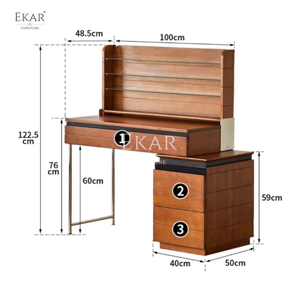 product new design ekar modern cherry wood bedroom dressing table-65