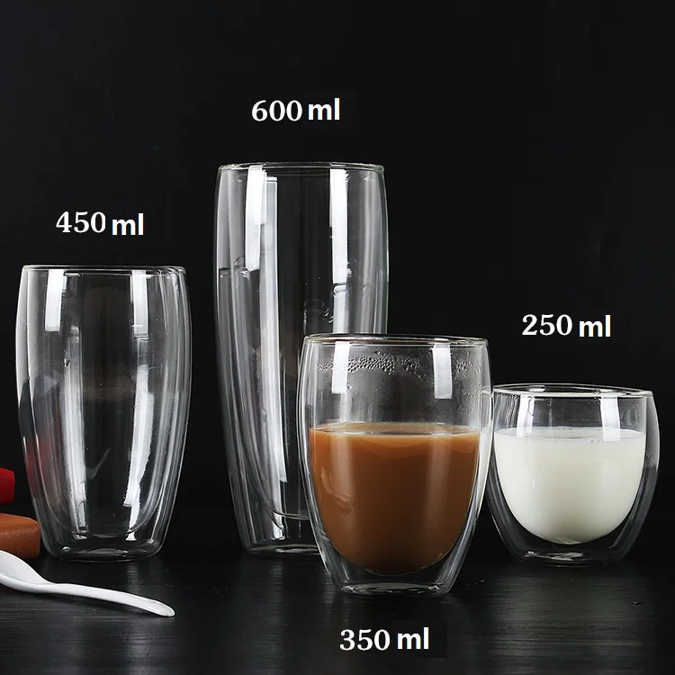 Thermal Double Wall Wine Glass Cup Double Walls Glass High Borosilicate