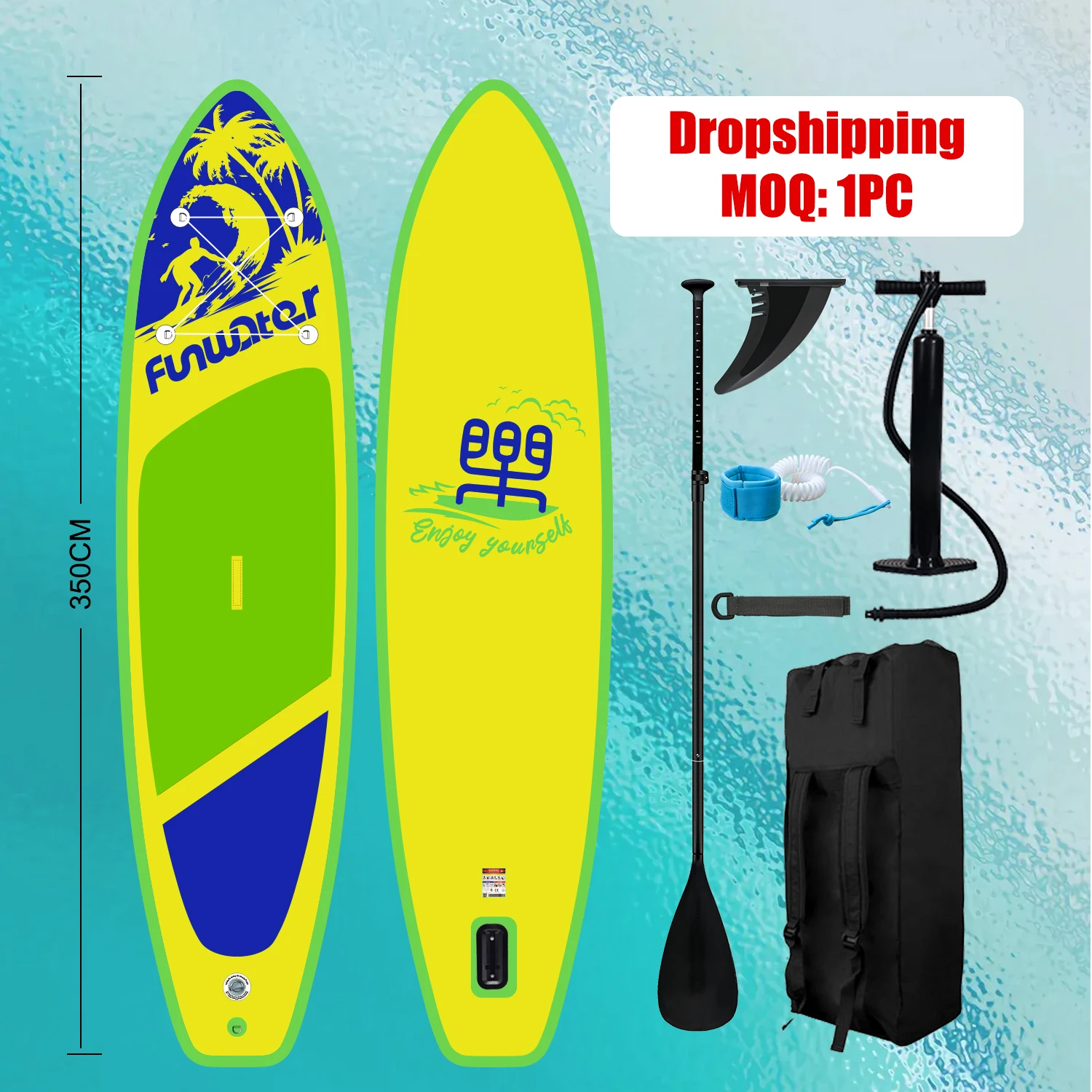 supボード Afoxsos 130 in. L x 28.3 in. W x 3.9 in. H White/Blue