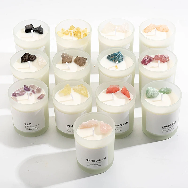 Luxury Home Fragrance Crystal Scented Soy Wax Aromatherapy Bougie Kerze