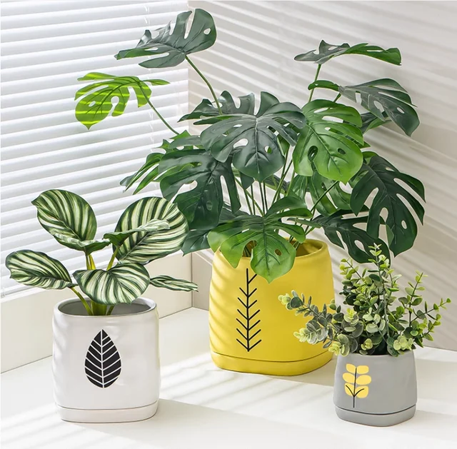 Creative Personalized Ceramic Flowerpot Green Succulent Plant Desktop Porcelain Pot for Home Living Room