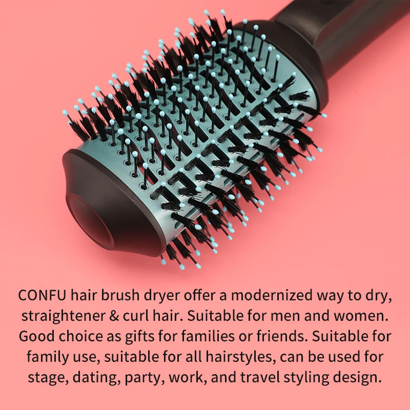CONFU KF-3146 Electric Bristle Hair Brush with 3 Temperature Settings for All Hair Types-Household Use