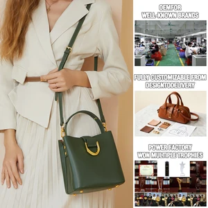Manufacturer Wholesale Custom Women's Fashion Retro Leather Waterproof Shoulder Bag OEM/ODM High-quality Cowhide Bucket Bag 3L+