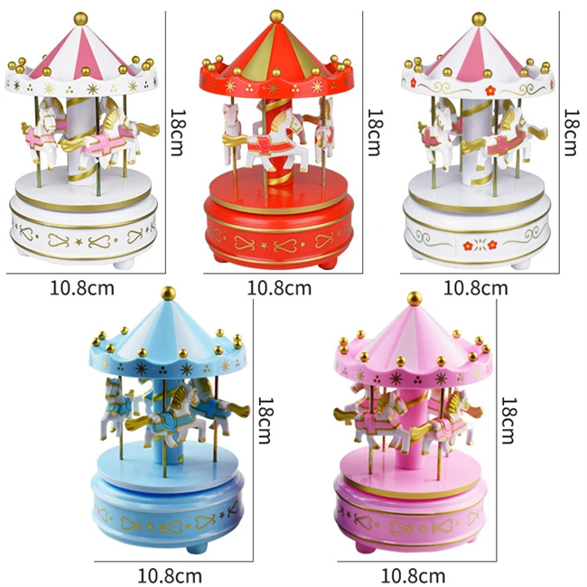 High quality children's toy carousel music box, carousel music box 5 colors