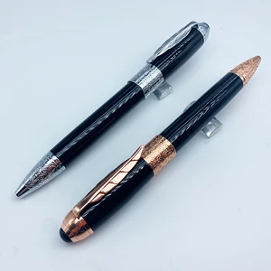 Wholesale Heavy Rose Gold Luxury Metal Pen with Custom Logo Stationery School Supplies Twist Promotion Metal Ballpoint Pen