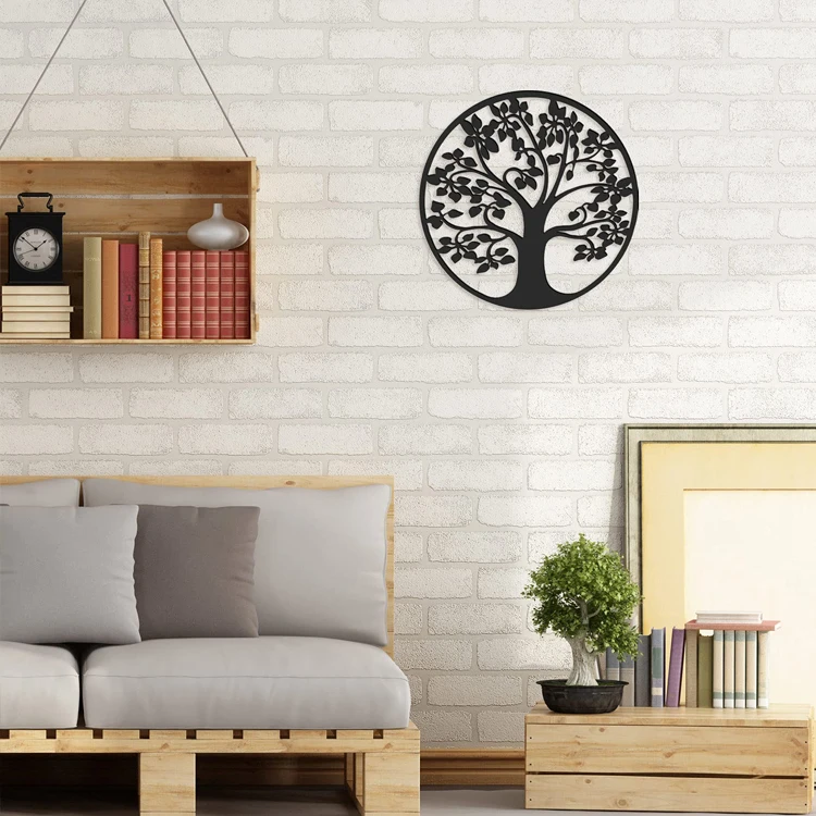 Factory Custom Home Decoration Laser Cut Black Large Rustic Metal Wall Art Decor