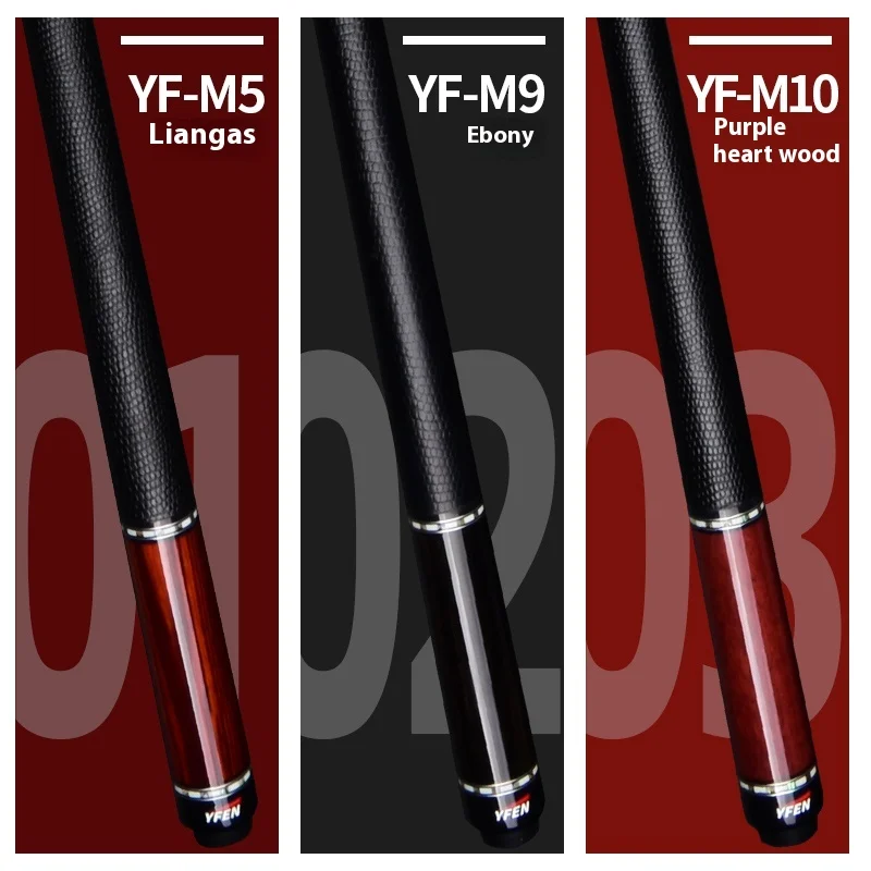 Jianying YFEN 12.5mm 1/2 Split Black Carbon Fiber Cue YF-M9