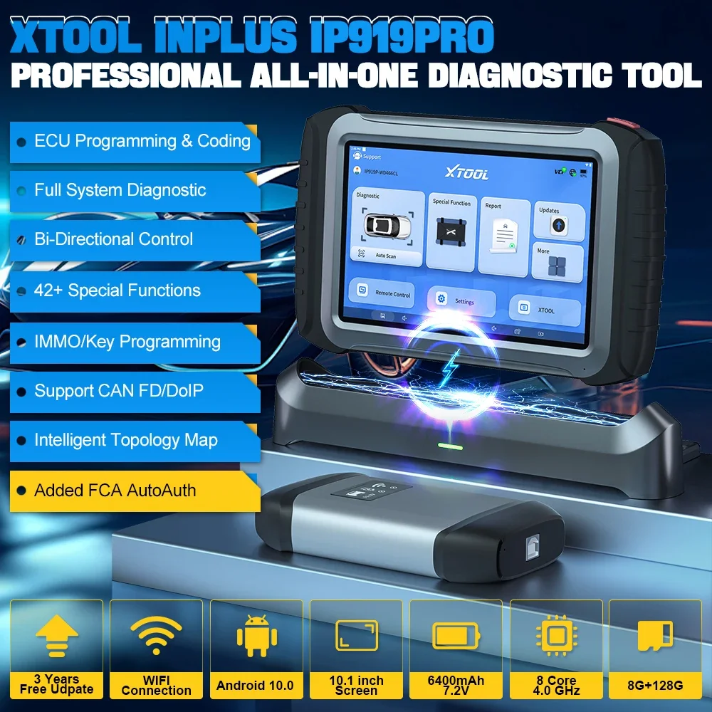 XTOOL INPLUS IP919PRO Car Diagnostic Scanner Automotivo Tools ECU Coding Programming 42+ Services With CANFD DOIP Topology FCA