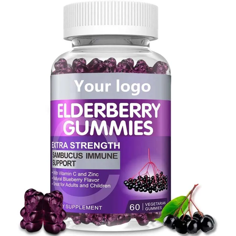 Includes vitamin C zinc Elderberry Gummy boost premium organic elderberry gummies supplier