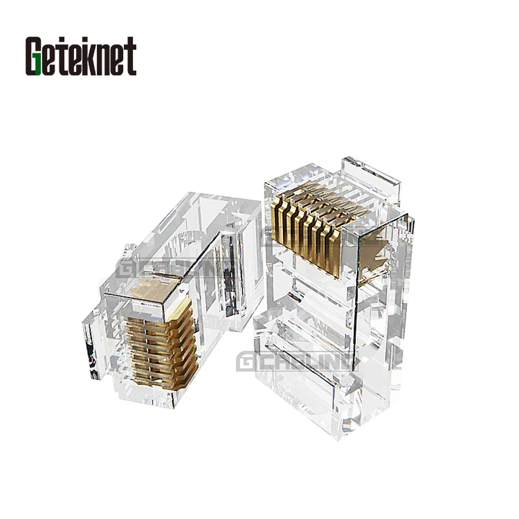 GETEKnet Cat6 RJ45 Connector Plug Connector 8pin Gold Computer Plug Rj45 Connector