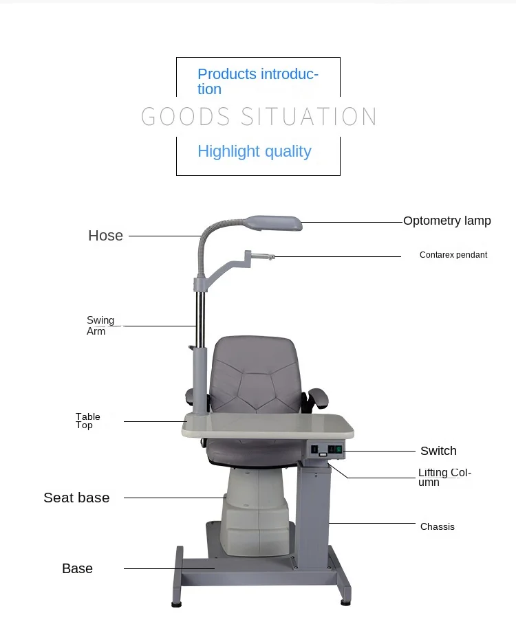Rightway Brand New Design Ophthalmic Unit Optometry Combined Table and Chair With Best Quality
