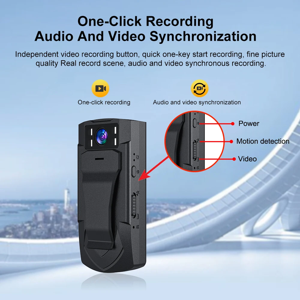 Body Camera MD32 MD33 Video Recorder Wearable Cam With Night Vision HD 1080P Video Record Security Cam Sport Body Mini Camera