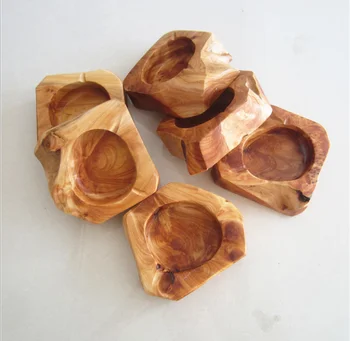 Natural light color wooden ashtray