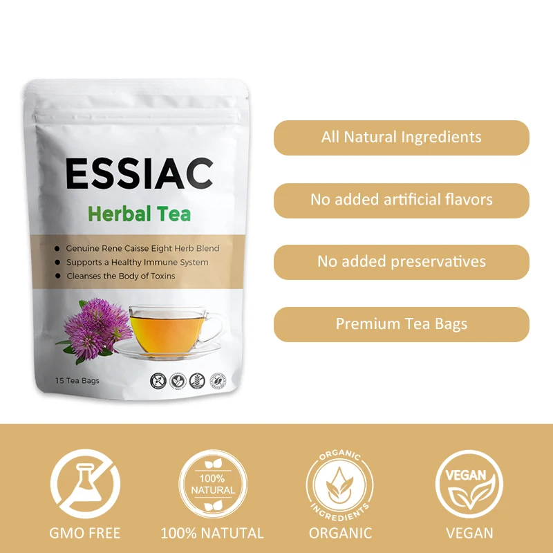 Private Labels Natural Organic Chinese Herbs ESSIAC Herbal Tea Burdock Tea Red Clover Flavored Tea