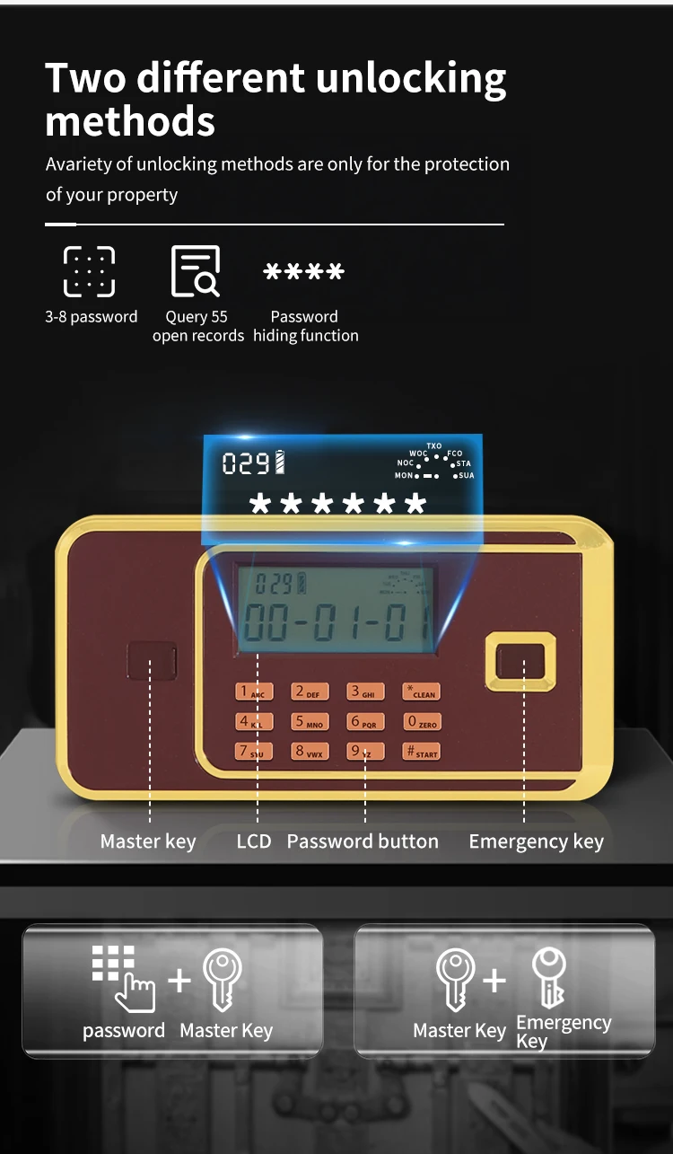 CEQSAFE American Small Size Digital Keypad Safety Fireproof Resistant Safe Box details