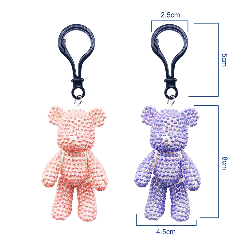 Popular DIY Key Chain Smart Bear Keychain Rhinestone Handmade Diamond Painting Key Chains