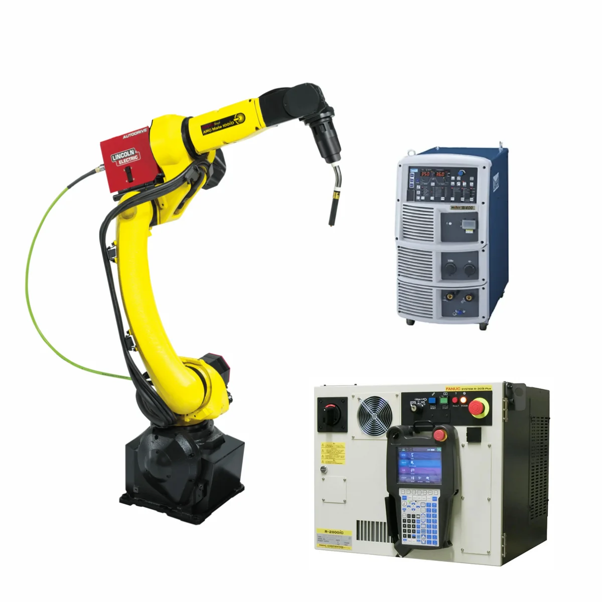 Automatic Robot Arm Welding Work Station Fanuc ARC Mate 100iD Arc Welding  Robot With Arc Welder for Stainless Steel Welding