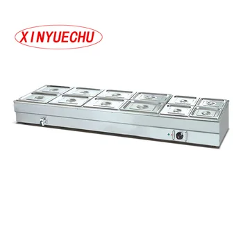 Xin Yuechu 12-pan Commercial Stainless Steel Bain Marie Buffet Food Warmer Steam Table for Catering Buffet Bain Marie