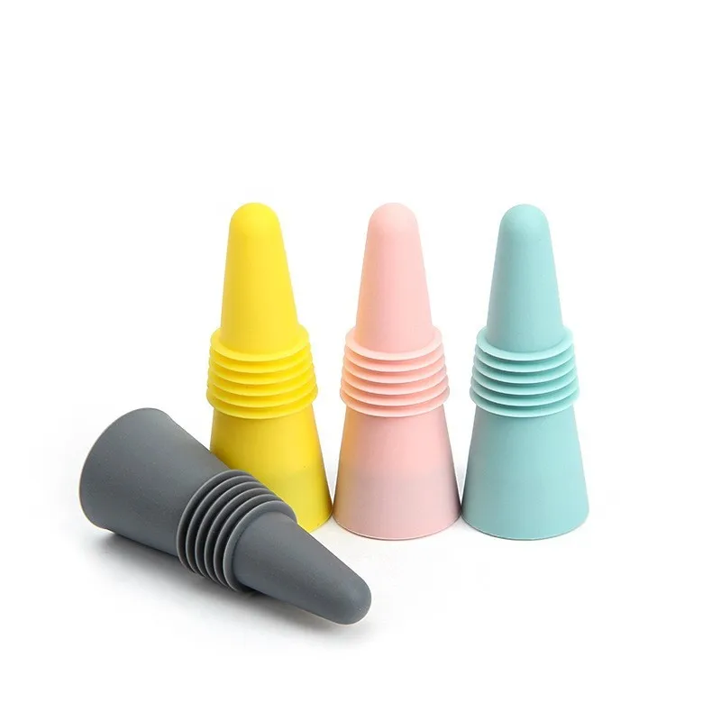 Eco-Friendly Reusable Silicone Wine Stoppers with Leak-Proof & Airtight Seal Caps