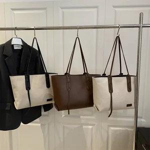 2026 New Simple Solid Color Bag Large Capacity Single Shoulder Tote Bag Fashion Handbag for Women