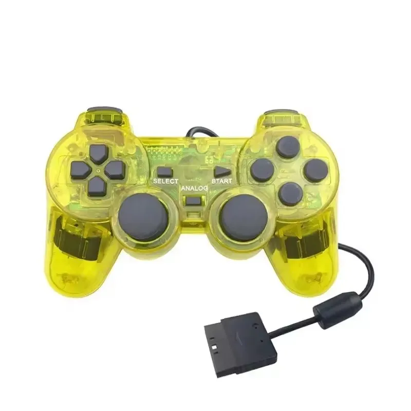 Wired Transparent Game Controller Joypad for PS2 Gaming Joystick Manette Gamepad Handle Control