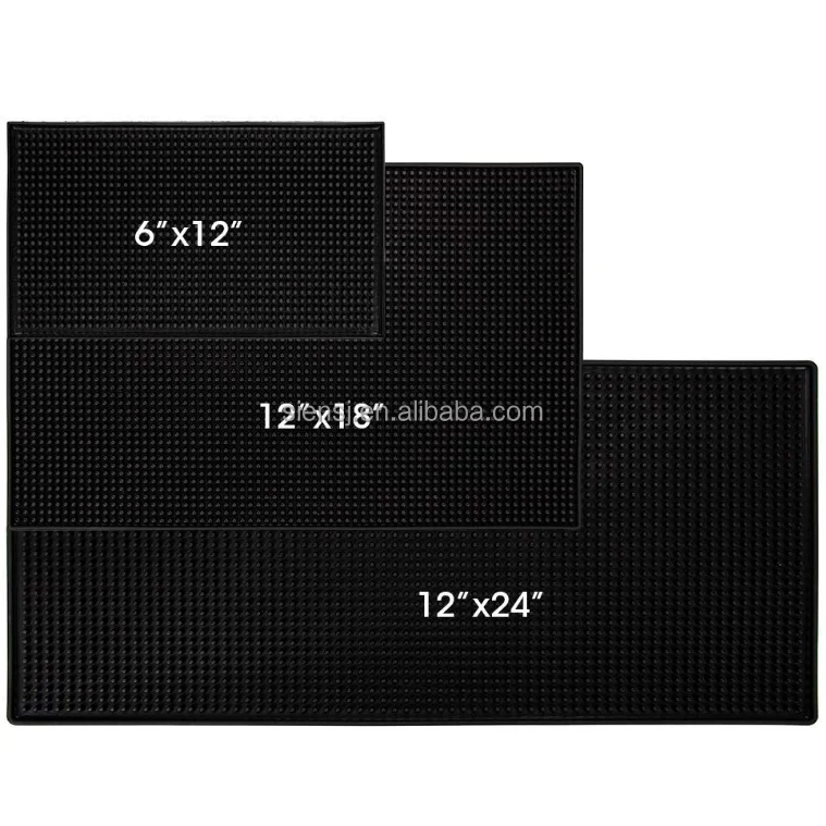 2021 New Arrivals High Quality Eco-Friendly Silicone Rubber 12" X 6" 12"x24" Customized Color Modern Bar Service Spill Mats