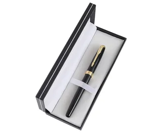 High Quality Executive Luxury Pen Set Black Gold Metal Roller Ball Pen Custom Logo With Gift Case