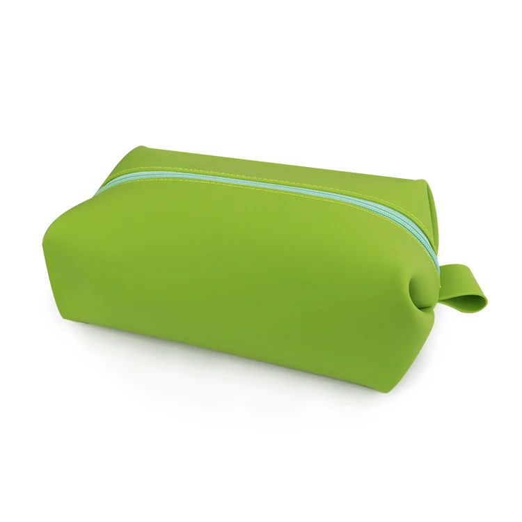 Women's Eco-Friendly Waterproof Silicone Makeup Bag Foldable Wholesale Travel Small Zipper Cosmetic Organizer