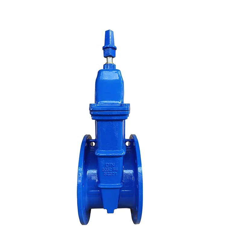 Cast iron/ ductile iron DIN3352 F4 standard non rising resilient seated NRS seal water gate valve