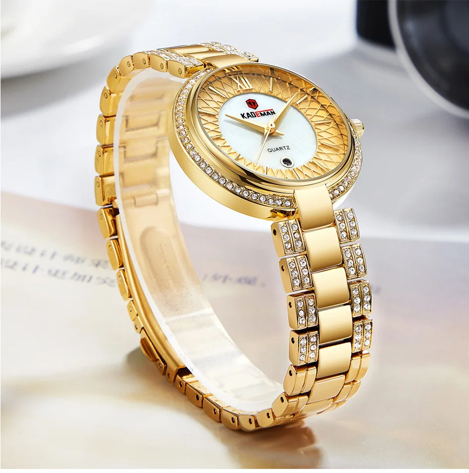 mk gold diamond watch