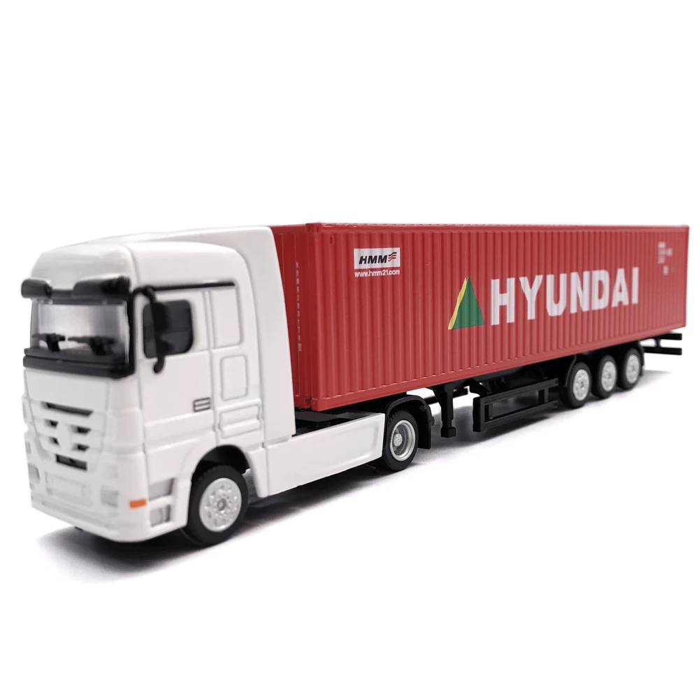 【A】19cm HYUNDAI HMM china Container truck model 1:87 china Logistics truck model O.A.S ship model