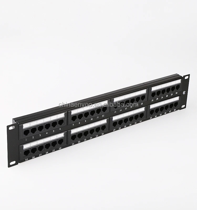 Factory Price RJ45 48 Port 2U Rack Mountable Pass-Thru Coupler CAT5e ...
