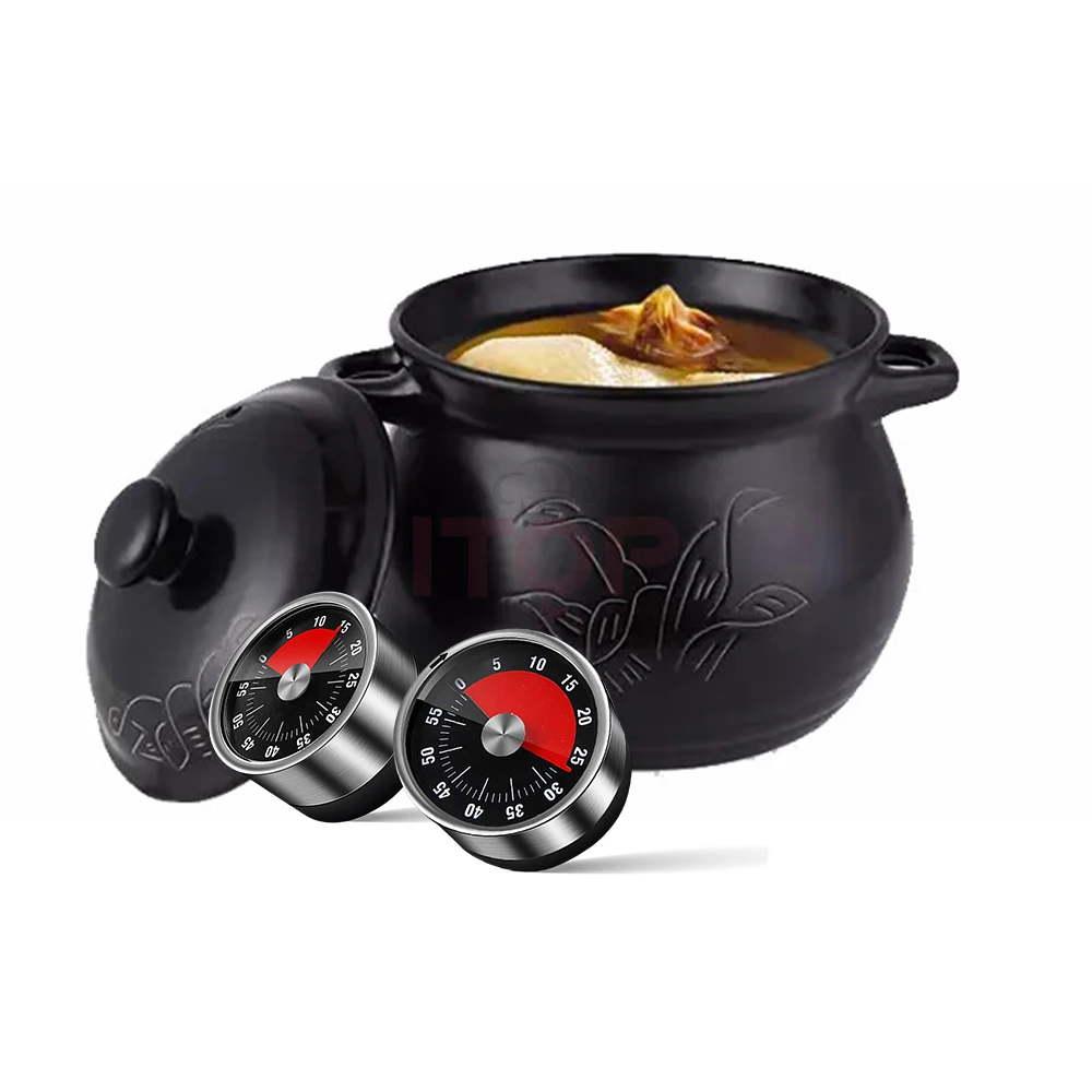 Визуальный таймер на 60 минут кухонный высококачественный магнитный из нержавеющей стали