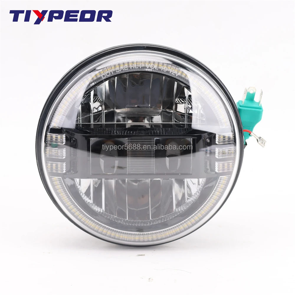 product tiypeor e mark dot 7 inch motor headlight for harley motorcycle lamp high performance projector round headlight for jeep jk-2