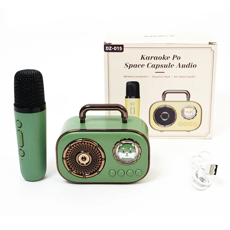 Mini Machine Microphone Fun Toys Gifts for Adults and Kids Portable Bluetooth Speaker With Wireless Microphone