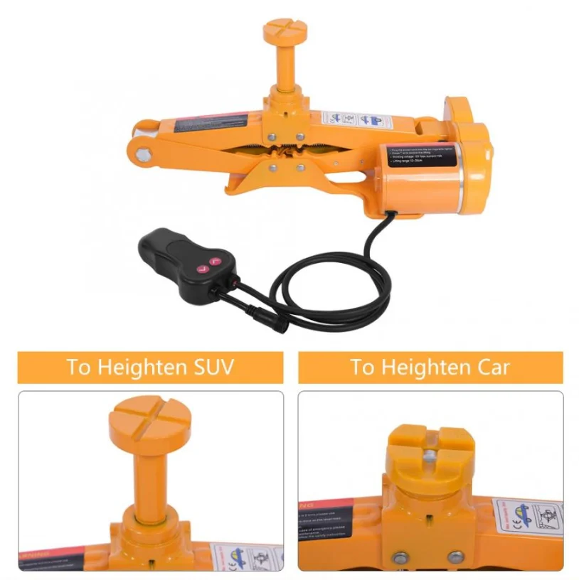 3 тонны, 12 В постоянного тока, автомобильные гидравлические ножницы, переносной ручной грузовик, внедорожник, фургон, гаражное и аварийное оборудование, Автомобильный Электрический домкрат, подъемник