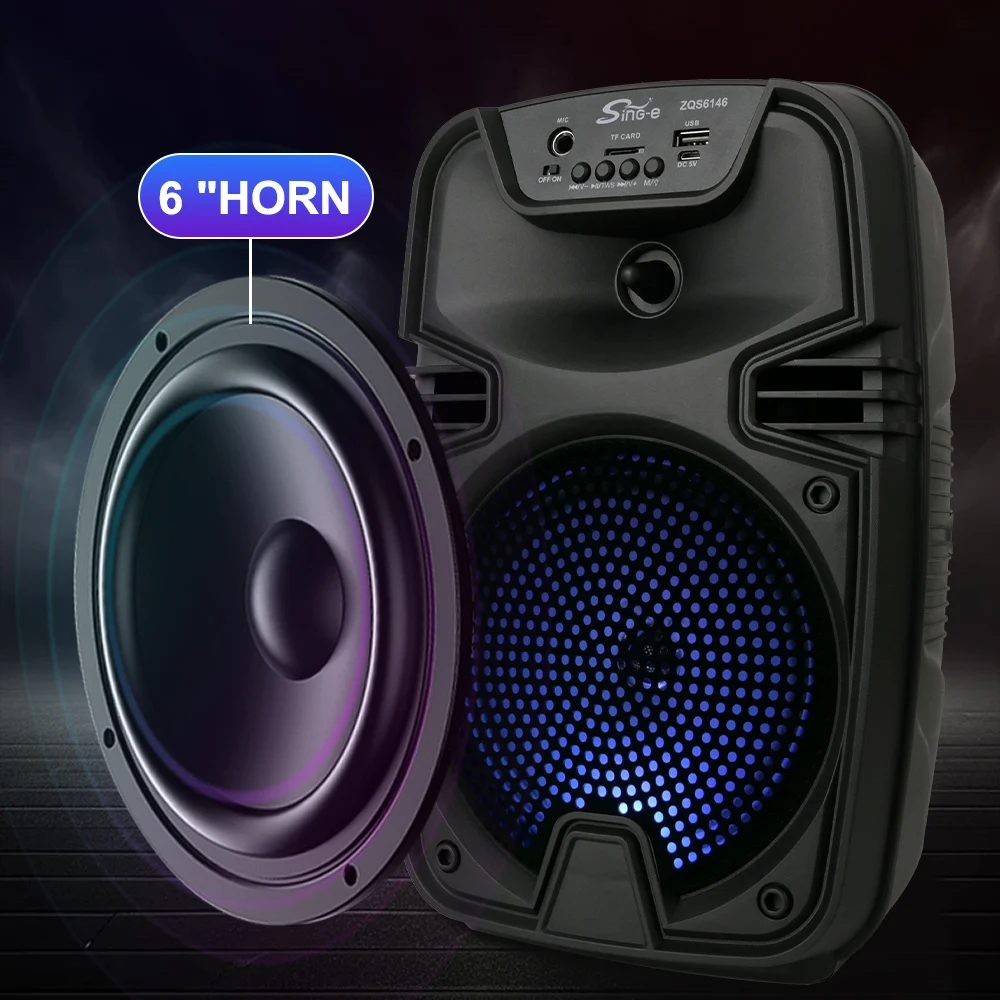 Sing-e ZQS6146 Bluetooth Speaker - 6.5 Inch Mini Party Amplifier