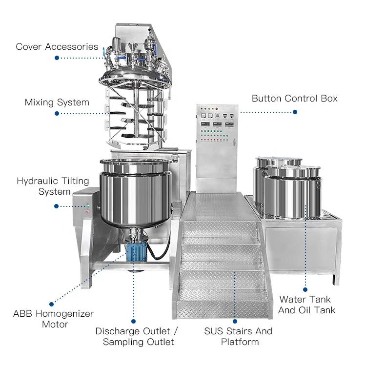 
 Оборудование для химического смешивания, мазь, вакуумный смеситель-эмульгатор, 200-500 л, гомогенизатор для кремов, вакуумный эмульгатор  