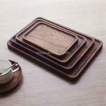 Dinnerware oval wooden dining plate tea cup coffee fruit solid wood plate restaurant tray hotel