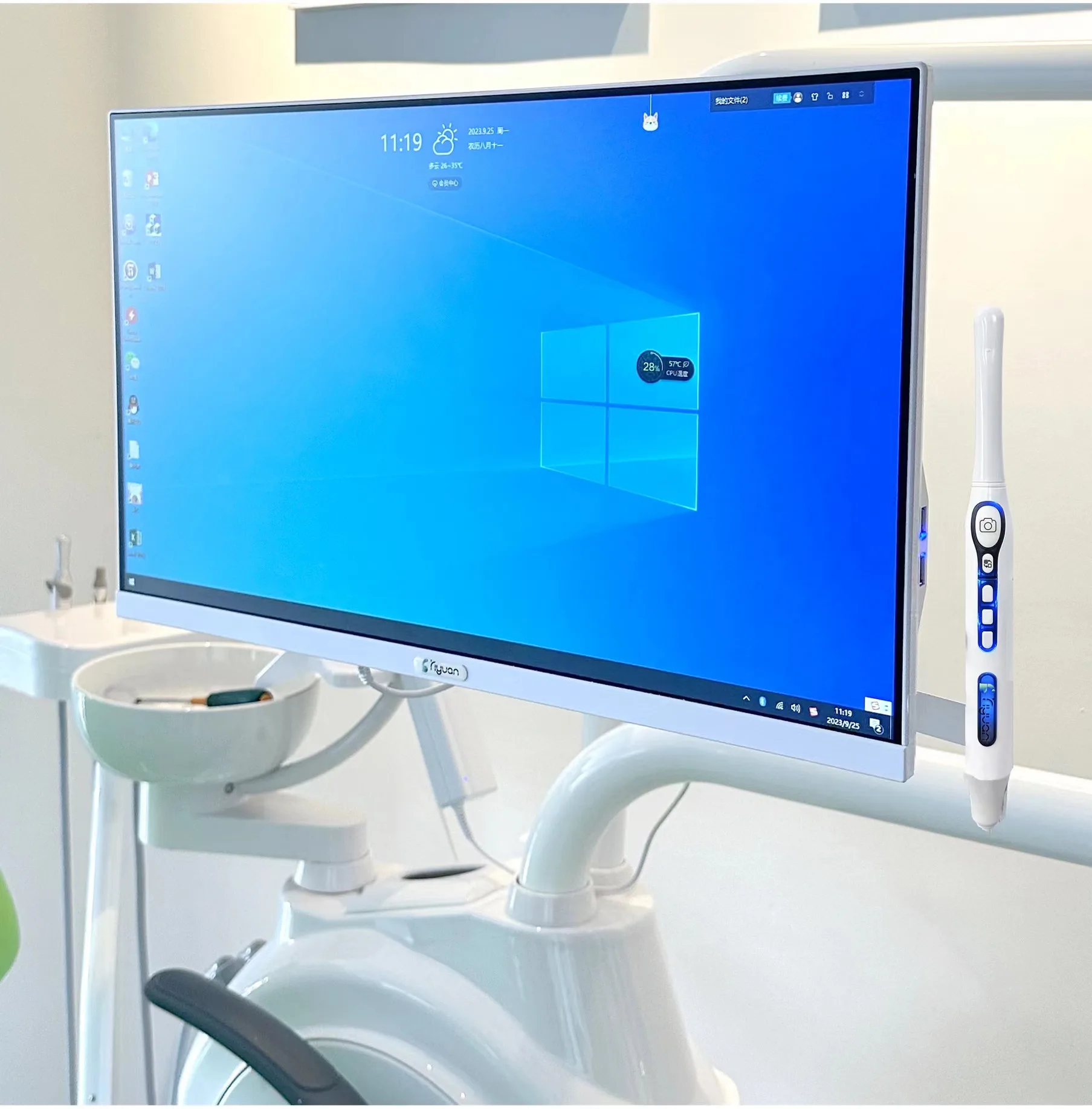 Hot selling dental camera with monitor stand computer integrated touch screen 24 inches dental clinic equipment supplier