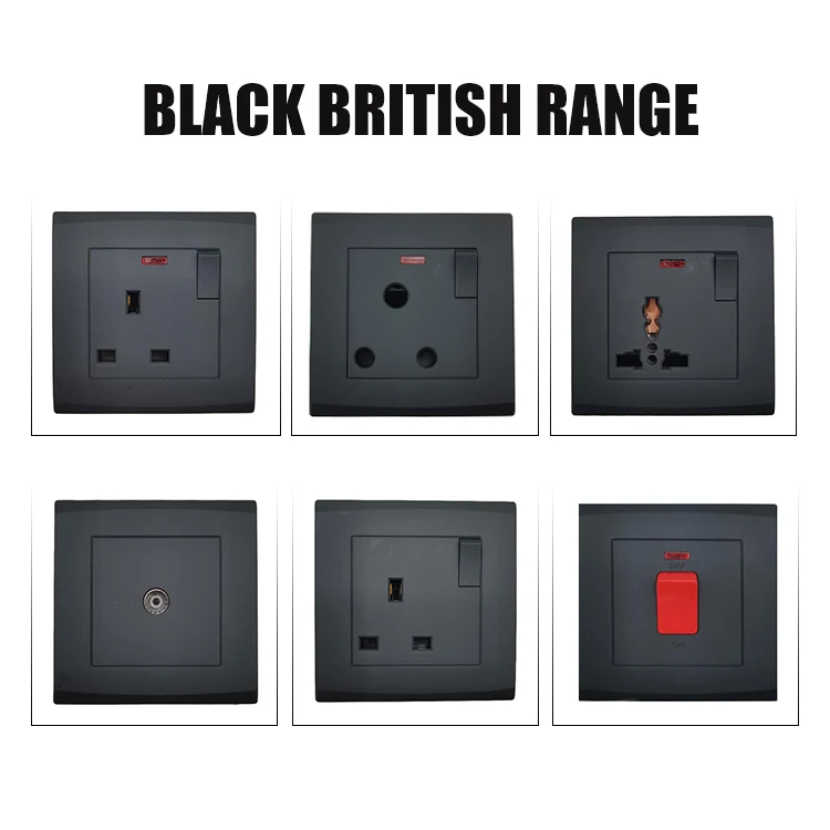 VNX 15amp Round 3 Pin Plug Switched Socket Wall Socket for Saudi Arabia/britsih/uk 86*86mm Electrical Sockets and Switches