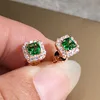 E2524 Rose Gold + Green Diamond