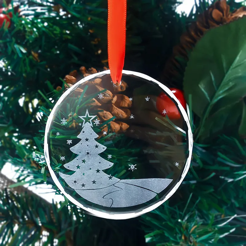 product wholesale promotion custom engraving clear christmas tree decoration glass sheet hanging glass christmas tree ornaments-9