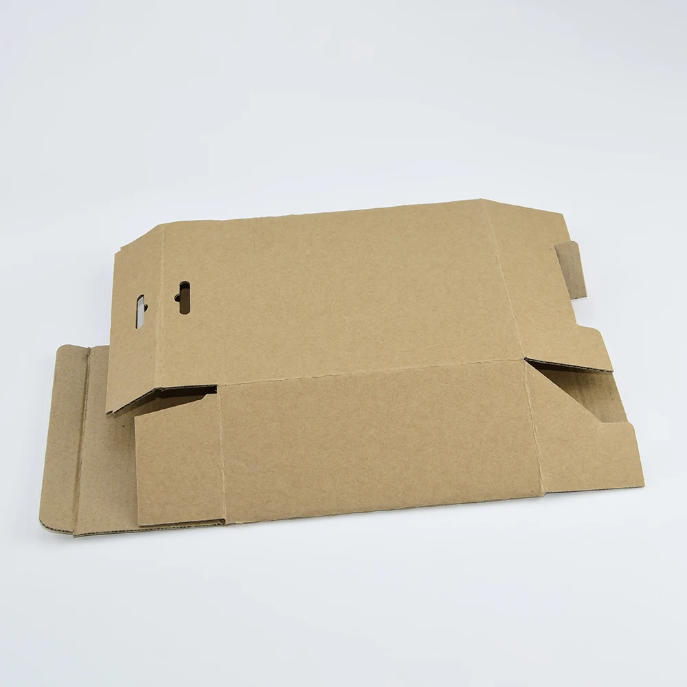 Biodegradable Flat Collapsible Hanger Box Corrugated Natural Brown ...