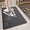Silk Loop Shower Mat - Cat Head Gray and Black