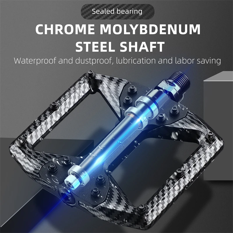 Pédales De Vélo VTT BSSOK - Aluminium CNC Robuste, 3 Roulements Étanches, Antidérapantes Avec Broches - 9/16" Pour VTT, BMX, Vélo De Route