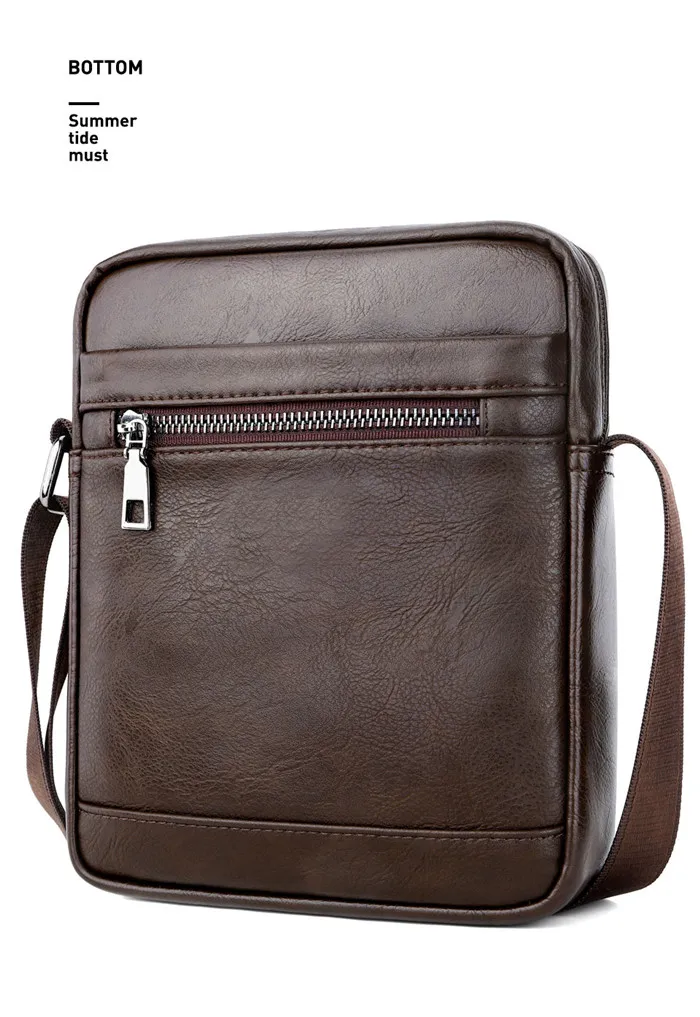 Men's Small Business Style PU Leather Crossbody Bag