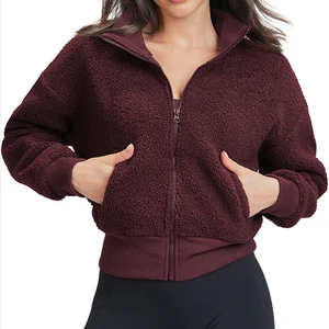 Winter Casual luxury yoga wear Standing Collar long-sleeved Zipper yoga jacket Running Coats Workout Clothes for Woman